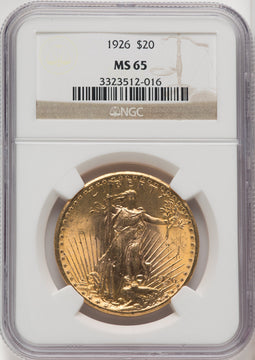 1926 $20 Saint-Gaudens Double Eagle NGC MS65 (767470003)
