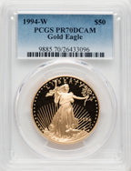 1994-W $50 One-Ounce Gold Eagle Blue Gradient PCGS PR70
