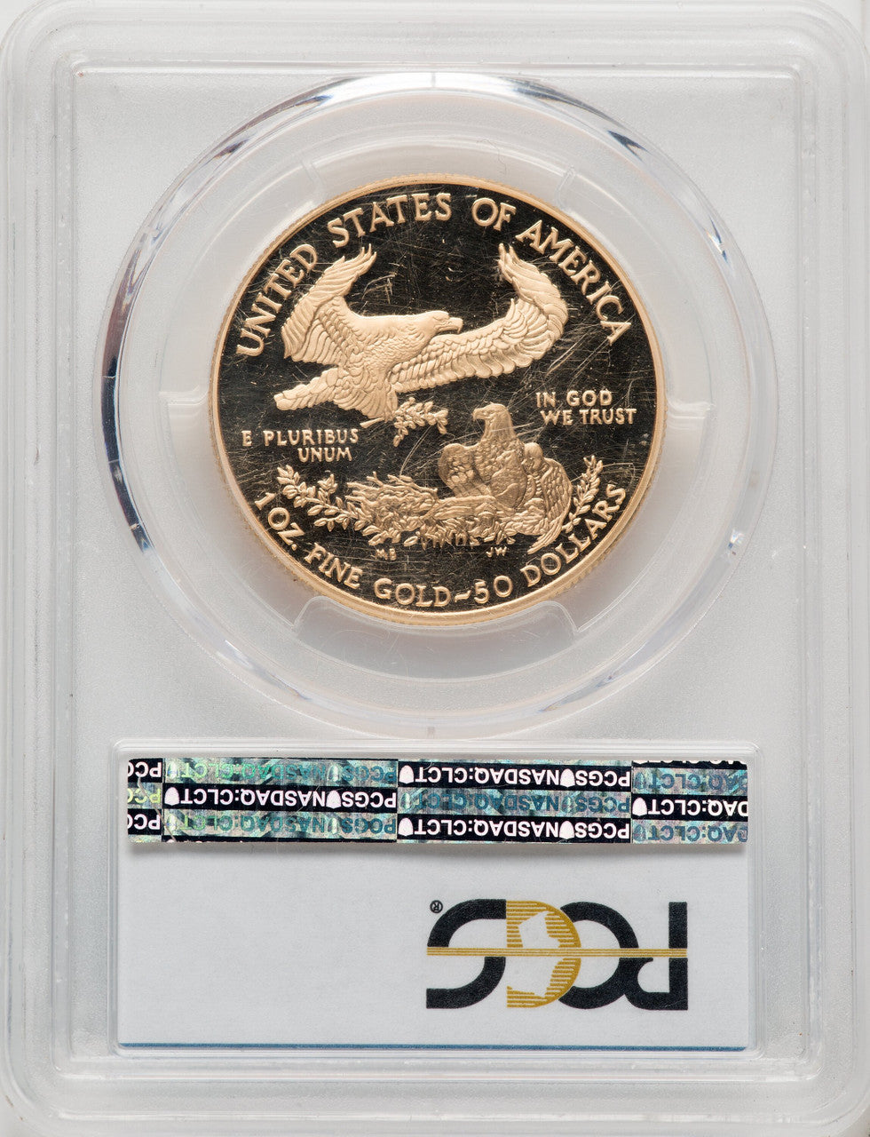 2007-W $50 One-Ounce Gold Eagle Blue Gradient PCGS PR70