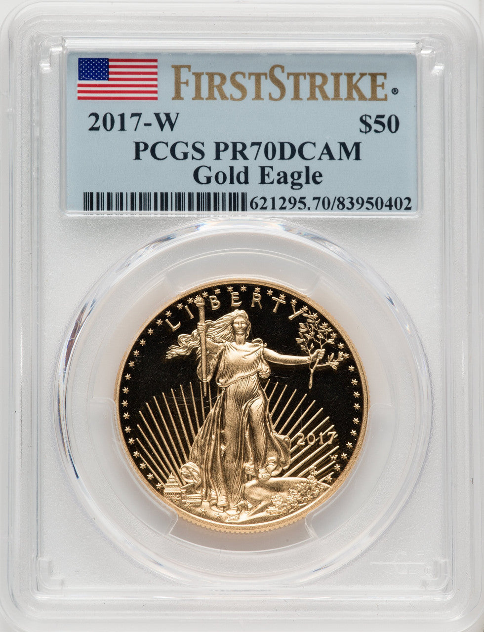 2017-W $50 One-Ounce Gold Eagle First Strike PCGS PR70 (764307007)