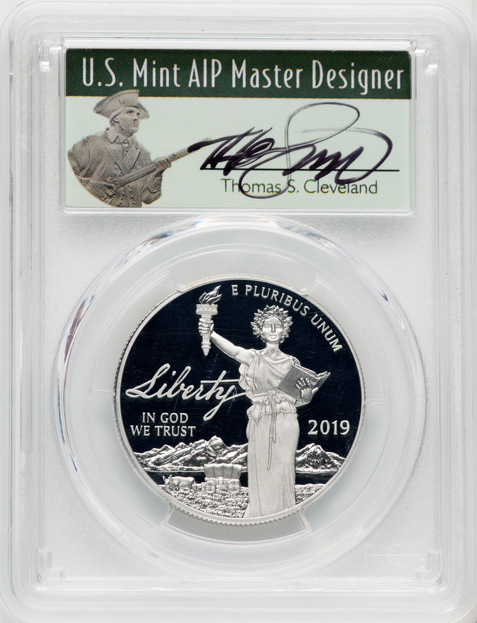 2019-W $100 One-Ounce Platinum Eagle Liberty First Day of Issue Cleveland Minuteman PCGS PR70