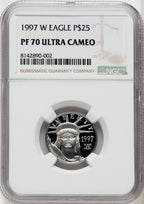 1997-W $25 Quarter-Ounce Platinum Eagle Statue of Liberty Brown Label NGC PF70 (766692008)