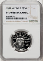 1997-W $50 Half-Ounce Platinum Eagle Brown Label NGC PF70 (766692007)