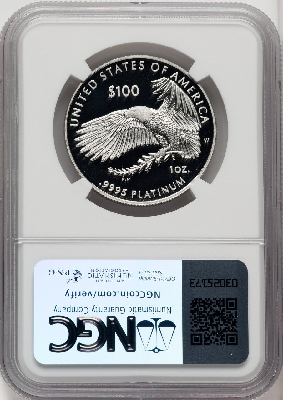 2022-W $100 One-Ounce Platinum Eagle Freedom of Speech Brown Label NGC PF70