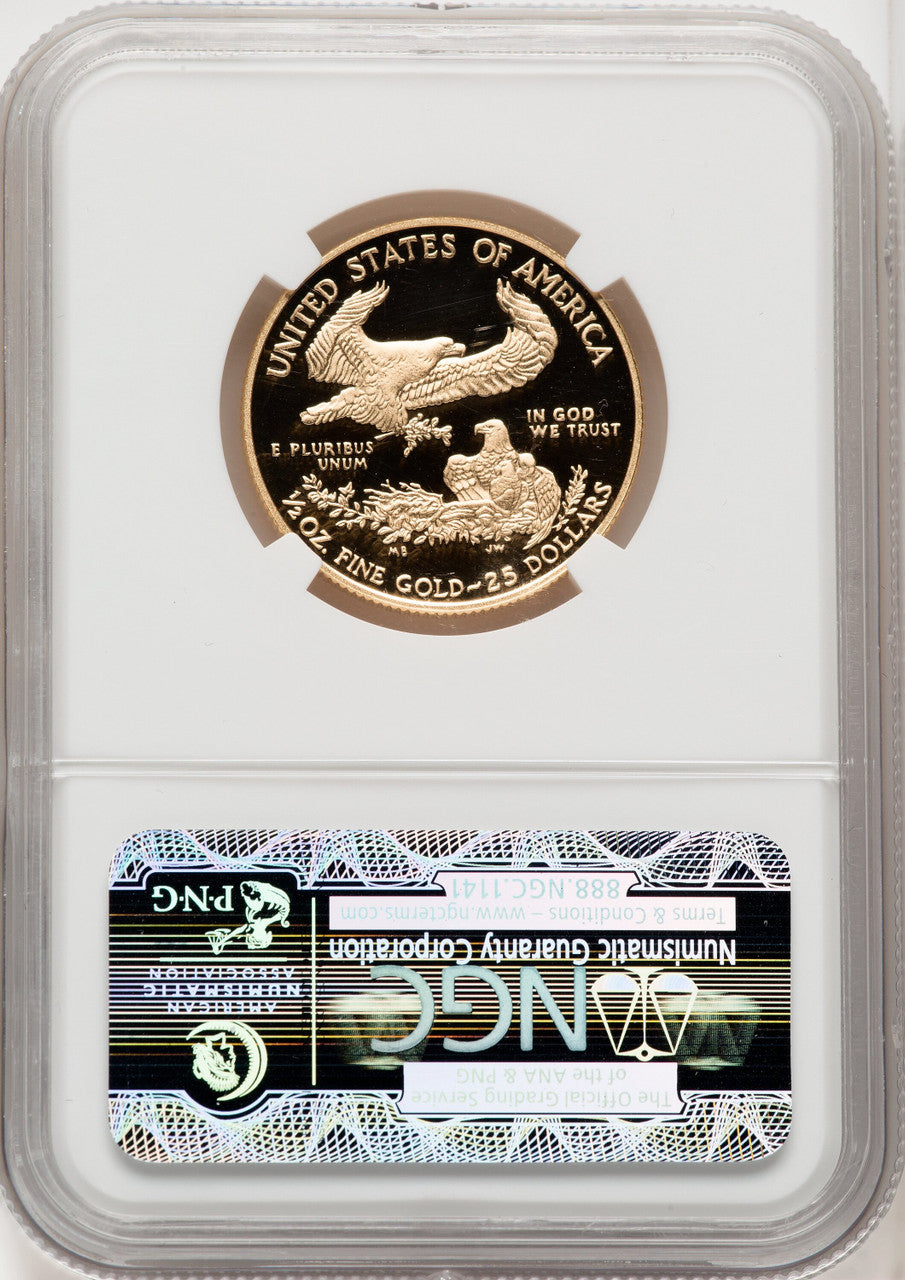 2014-W $25 Half-Ounce Gold Eagle DCAM NGC PF70 Angela Buchanan Signed