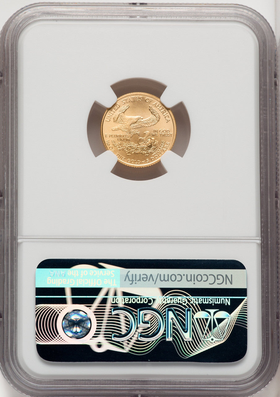2008-W $5 Burnished Gold Eagle NGC MS70