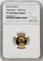 2018-W $10 American Liberty High Relief Brown Label NGC PF70