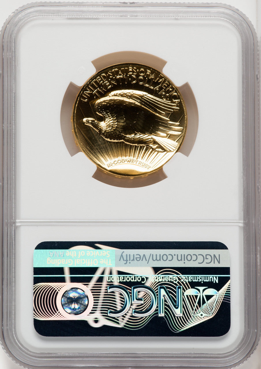 2009 $20 One-Ounce Gold Ultra High Relief PL Mike Castle NGC MS70