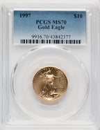 1997 $10 Quarter-Ounce Gold Eagle PCGS MS70 (759907022)