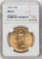 1910 $20 Saint-Gaudens Double Eagle NGC MS62 (518313159)