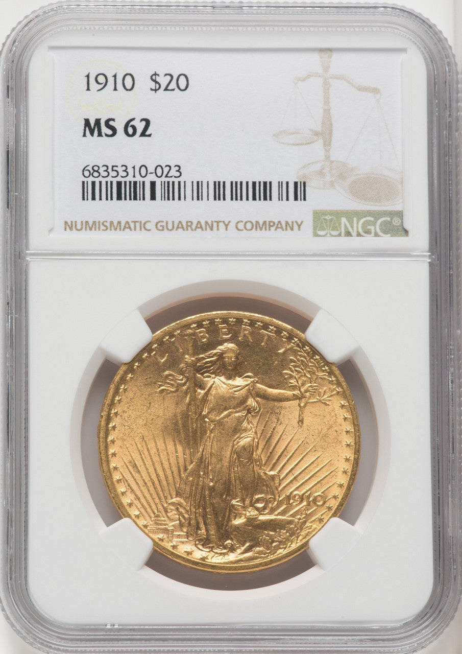 1910 $20 Saint-Gaudens Double Eagle NGC MS62 (518313159)