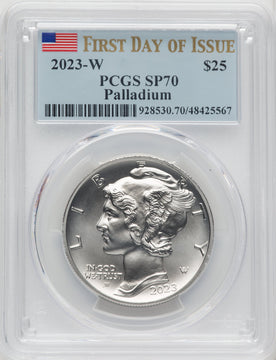 2023-W Burnished Palladium Eagle 1 oz FDI Flag PCGS MS70