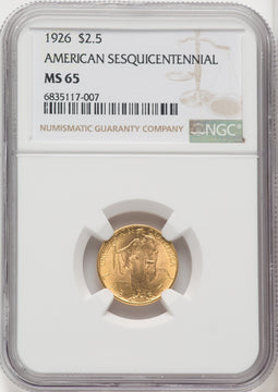 1926 $2.50 SESQUI Commemorative Gold NGC MS65 (765810013)