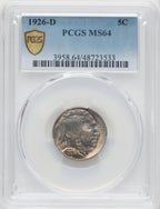 1926-D 5C Buffalo Nickel PCGS MS64