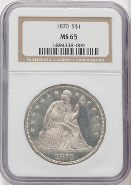 1870 S$1 Seated Dollar NGC MS65