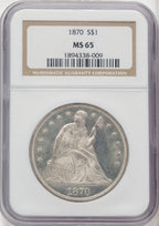 1870 S$1 Seated Dollar NGC MS65