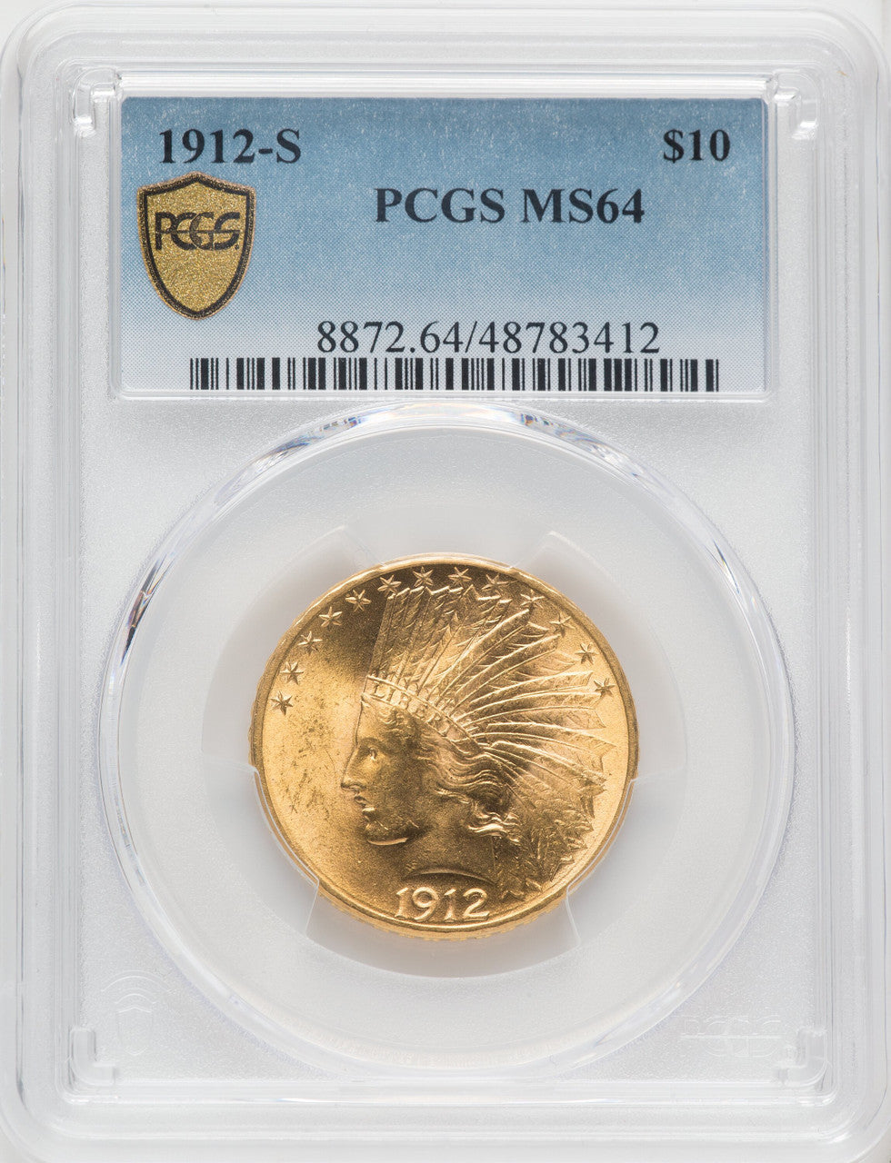 1912-S $10 Indian Eagle PCGS MS64