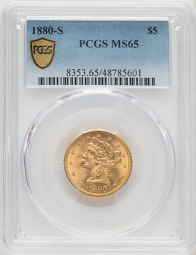 1880-S $5 Liberty Half Eagle PCGS MS65