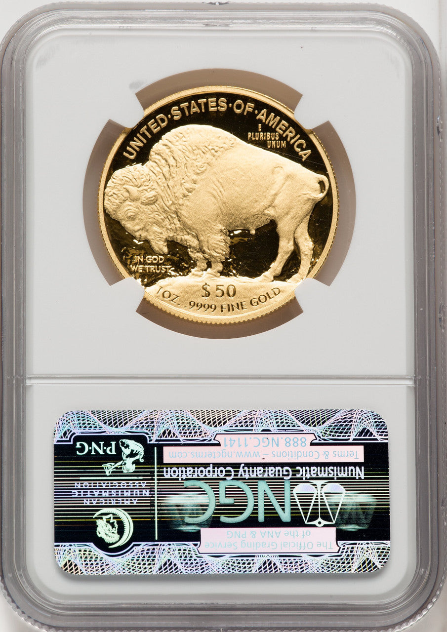 2013-W One-Ounce Gold Buffalo First Strike FR Bison Label NGC PF70