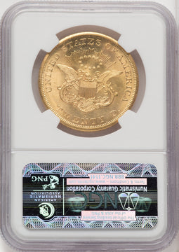 1857-S $20 Liberty Double Eagle NGC MS65
