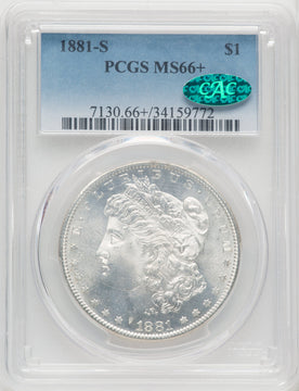1881-S $1 CAC Morgan Dollar PCGS MS66+