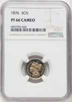 1876 3CN CA Proof Three Cent Nickel NGC PR66
