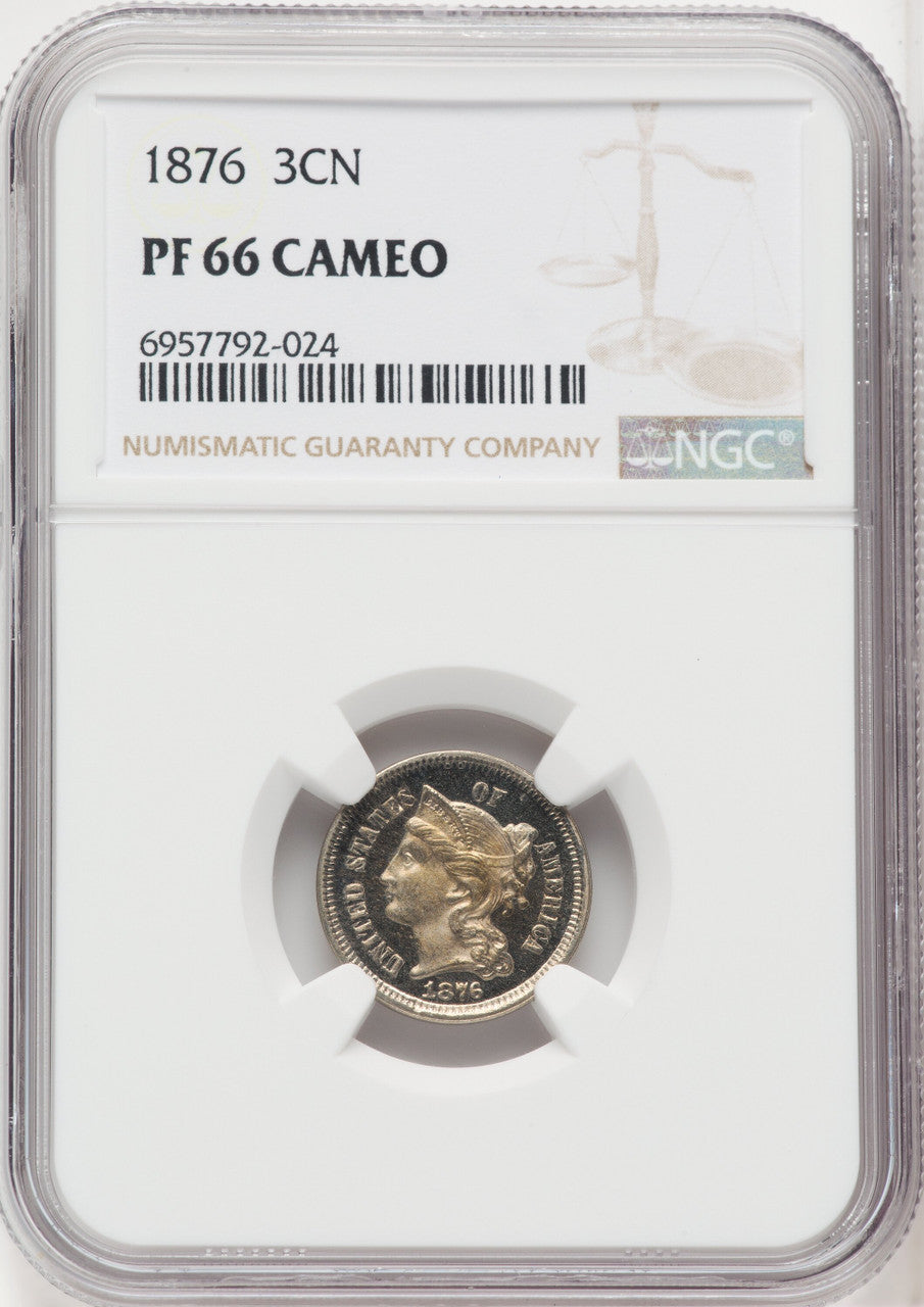 1876 3CN CA Proof Three Cent Nickel NGC PR66