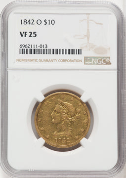 1842-O $10 Liberty Eagle NGC VF25