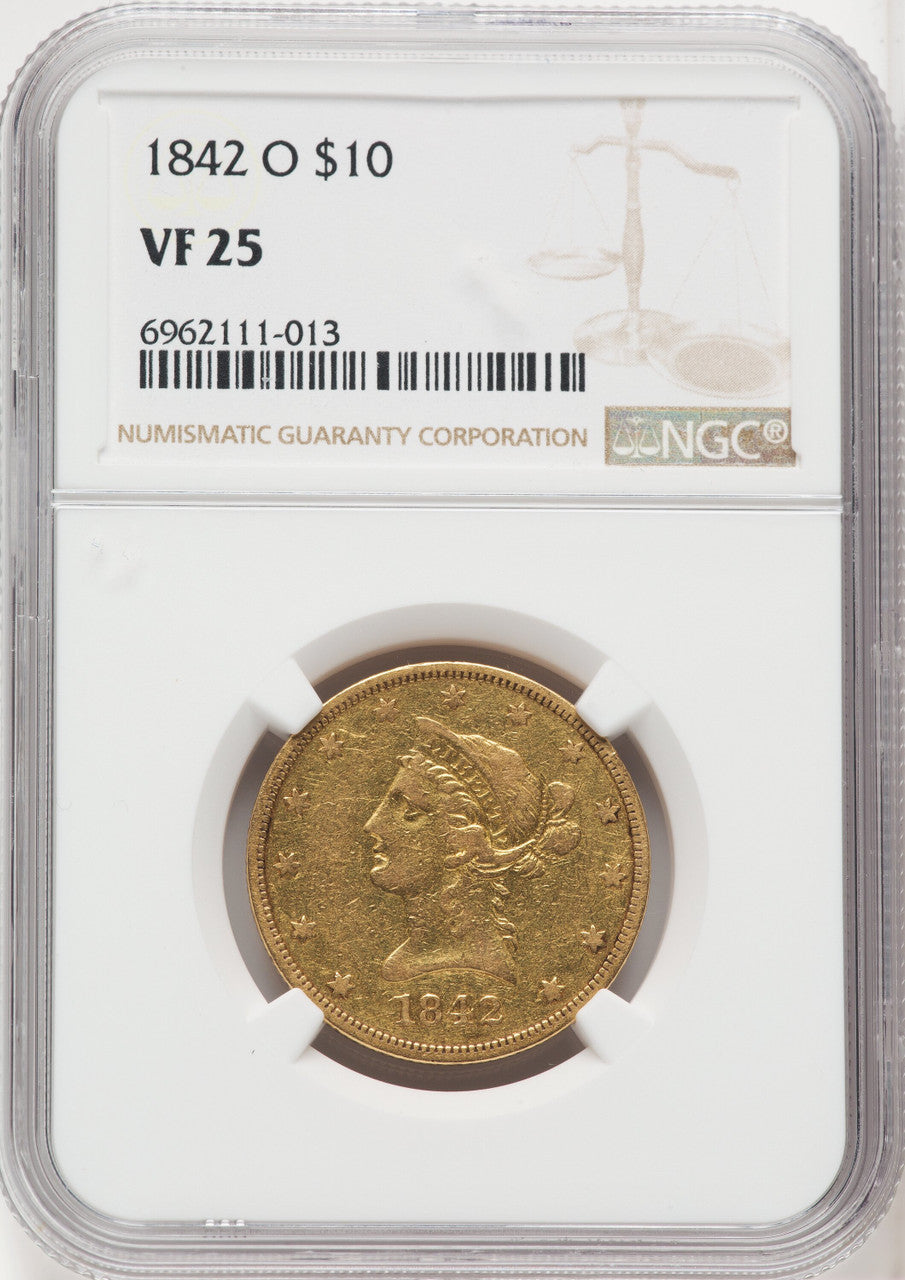 1842-O $10 Liberty Eagle NGC VF25