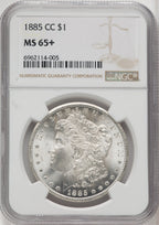 1885-CC $1 Morgan Dollar NGC MS65+
