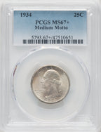 1934 25C Washington Quarter PCGS MS67+