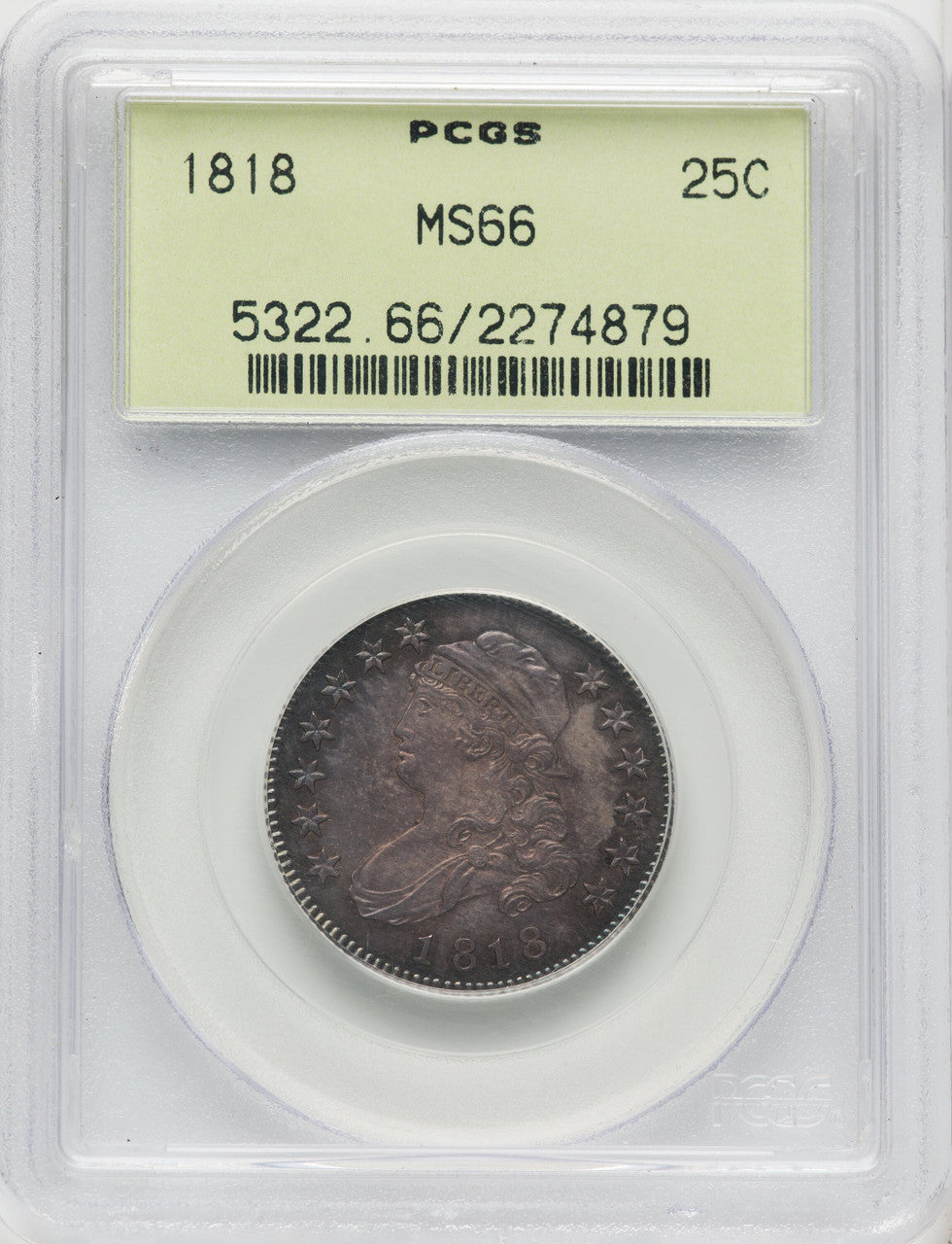 1818 25C Bust Quarter PCGS MS66