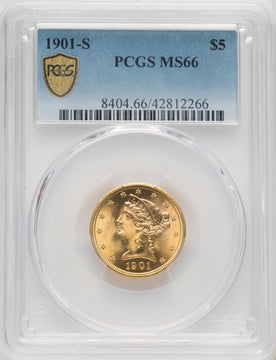 1901-S $5 Liberty Half Eagle PCGS MS66