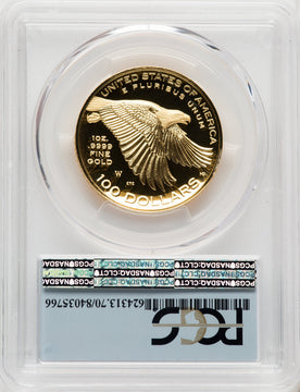2017-W $100 American Liberty High Relief First Day of Issue FDI Flag PCGS PR70