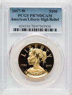 2017-W $100 American Liberty High Relief Blue Gradient PCGS PR70