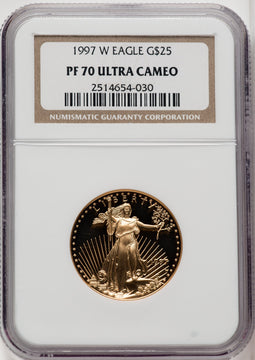 1997-W $25 Half-Ounce Gold Eagle NGC PF70