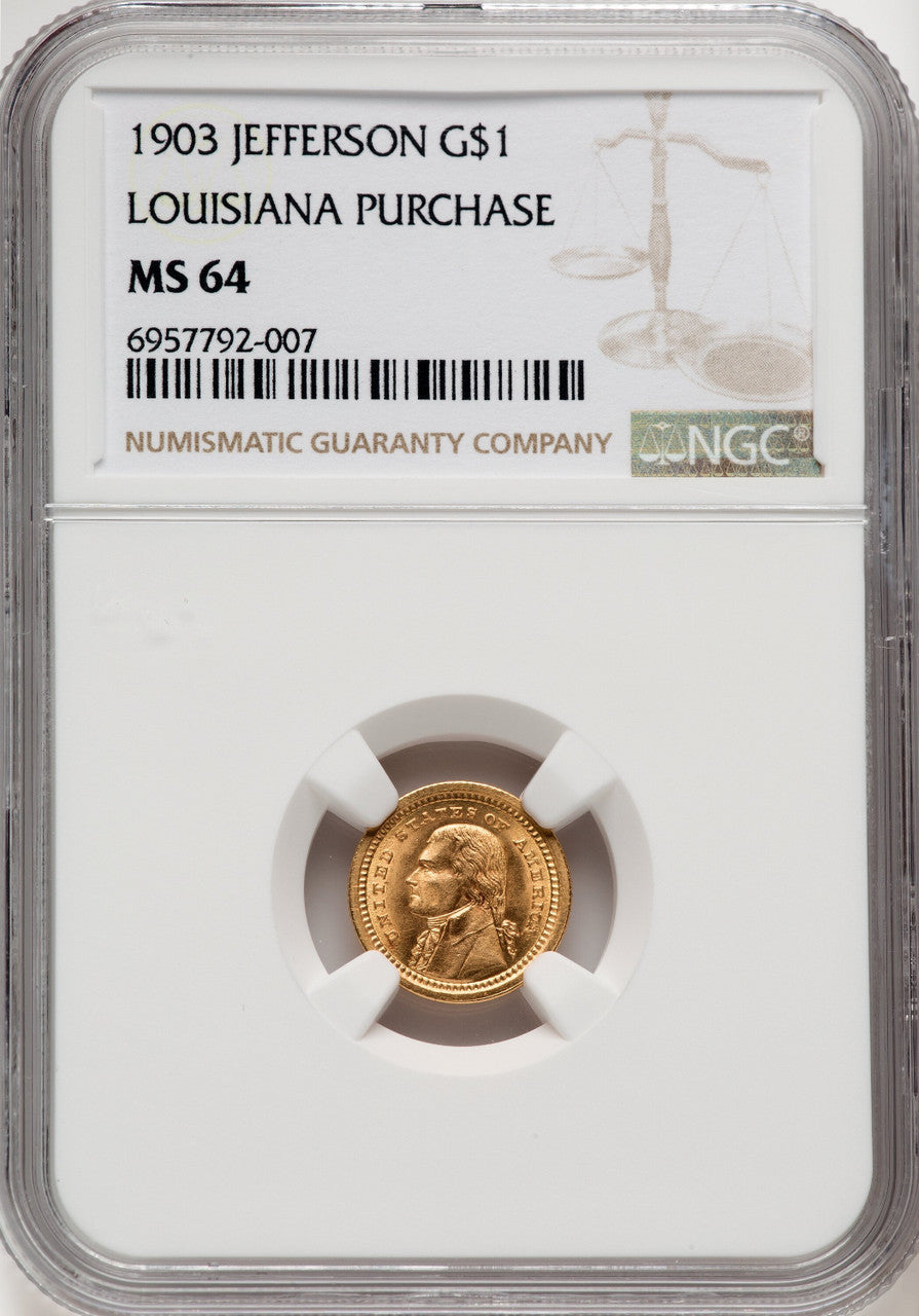 1903 G$1 JEFF Commemorative Gold NGC MS64