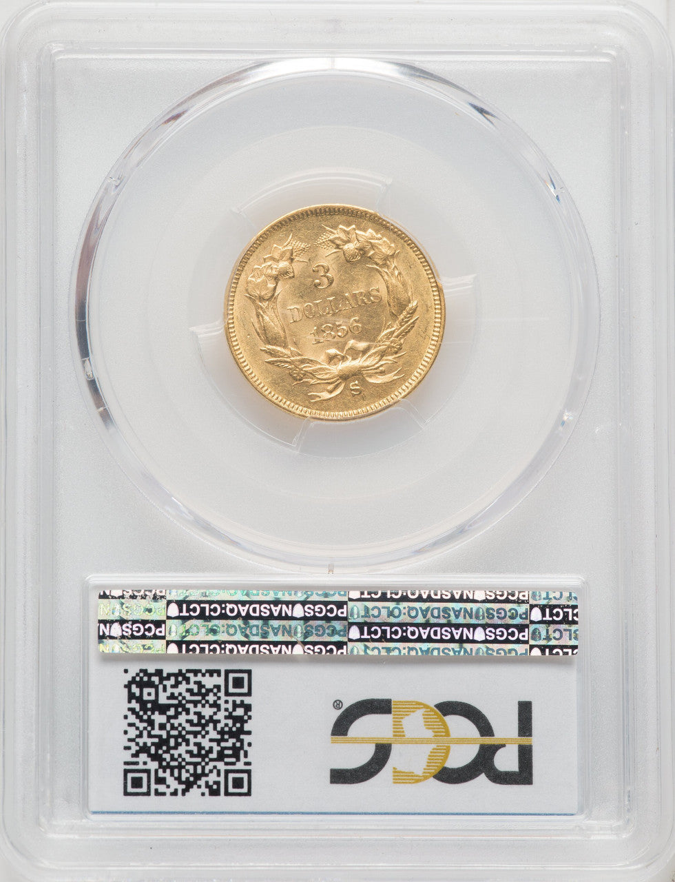 1856-S $3 Three Dollar Gold Pieces PCGS MS61