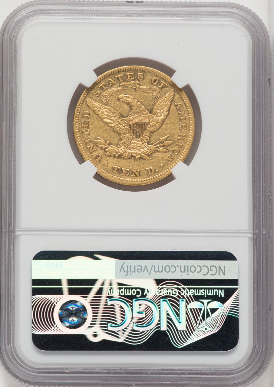 1873 $10 Closed 3 Liberty Eagle NGC AU50