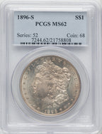1896-S $1 Morgan Dollar PCGS MS62