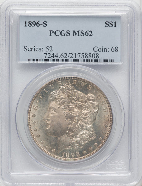 1896年モルガンダラー Morgan dollar PCGS MS62 1896-S $1 Morgan Dollar PCGS MS62 | LCR Coin