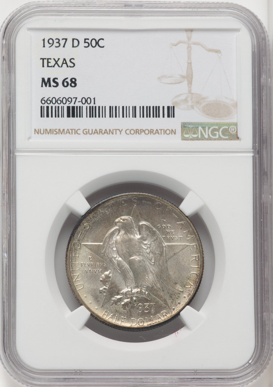 1937-D 50C Texas Commemorative Silver NGC MS68