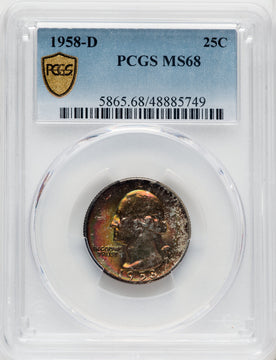 1958-D 25C Washington Quarter PCGS MS68