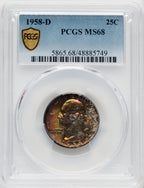 1958-D 25C Washington Quarter PCGS MS68
