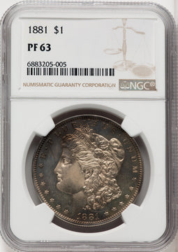 1881 $1 Proof Morgan Dollar NGC PR63