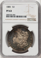 1881 $1 Proof Morgan Dollar NGC PR63