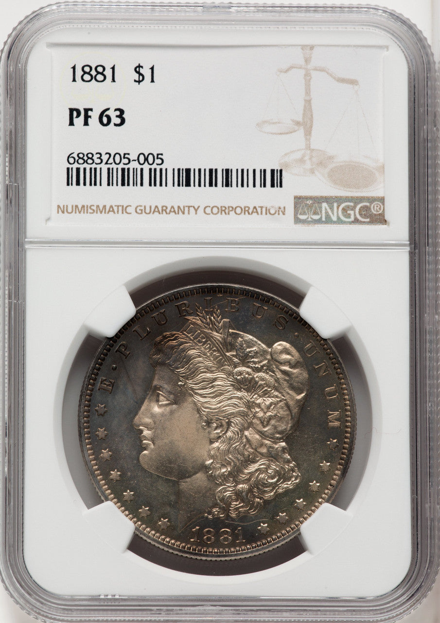 1881 $1 Proof Morgan Dollar NGC PR63