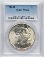 1926-D $1 Peace Dollar PCGS MS64 (767530004)