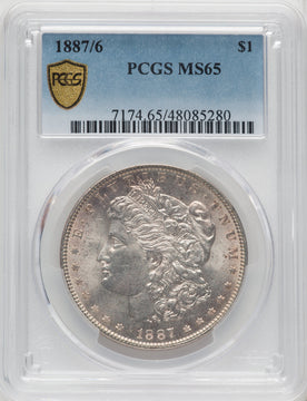 1887/6 $1 Morgan Dollar PCGS MS65