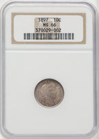 1897 10C Barber Dime NGC MS66